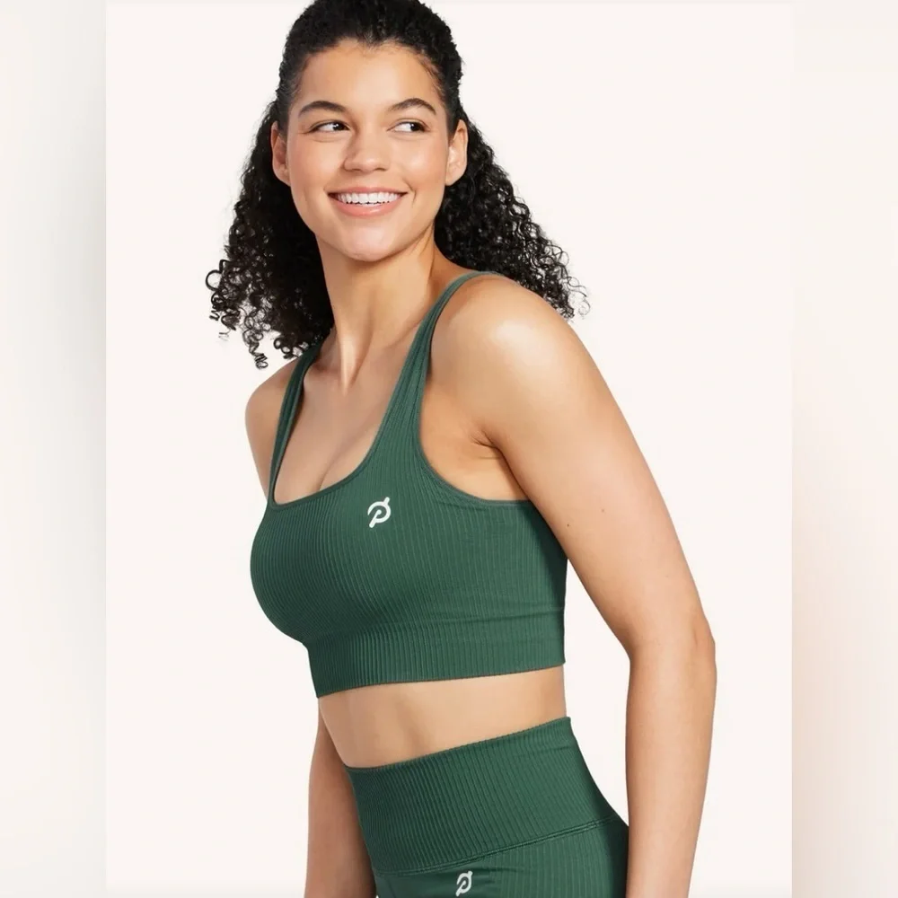 Peloton Womens Seamless Square Neck Bra Green Size XL/XXL